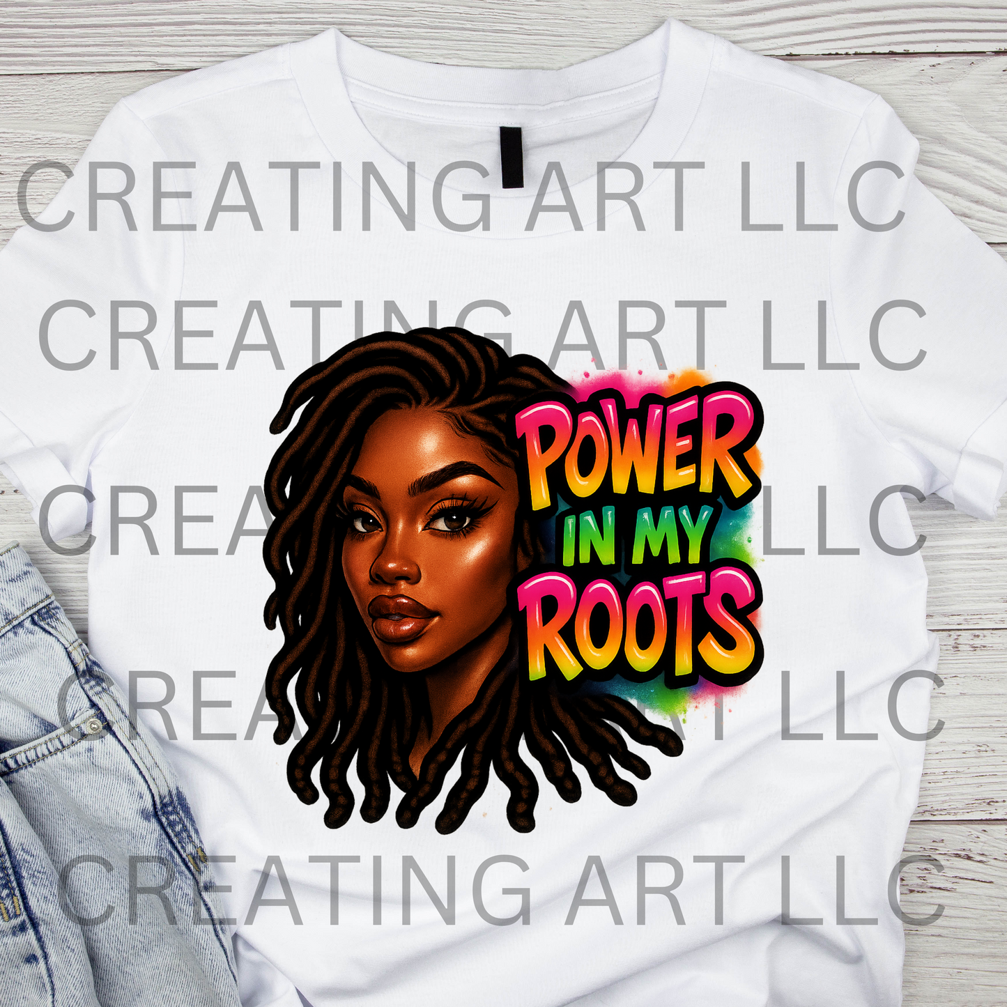 Power in My Roots PNG | Afrocentric Black Girl Digital Art | Dreadlocks Sublimation Design | Cultural Pride Shirt Graphic DIGITAL DOWNLOAD
