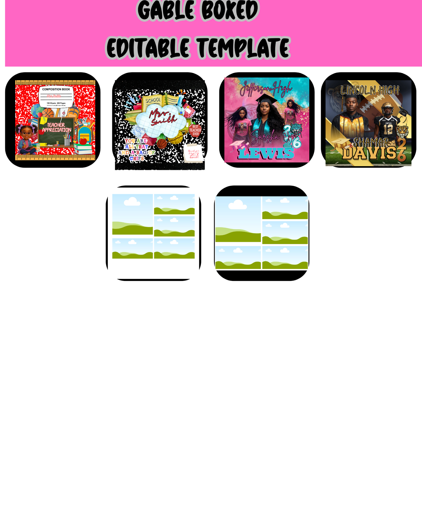 20PK GABLE BOX TEMPLATES