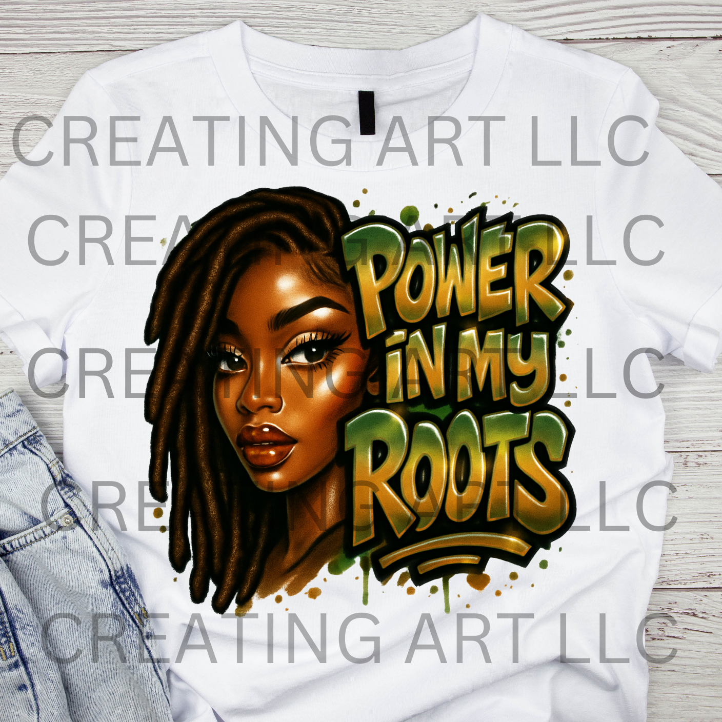 Power in My Roots PNG | Afrocentric Black Girl Digital Art | Dreadlocks Sublimation Design | Cultural Pride Shirt Graphic DIGITAL DOWNLOAD 2