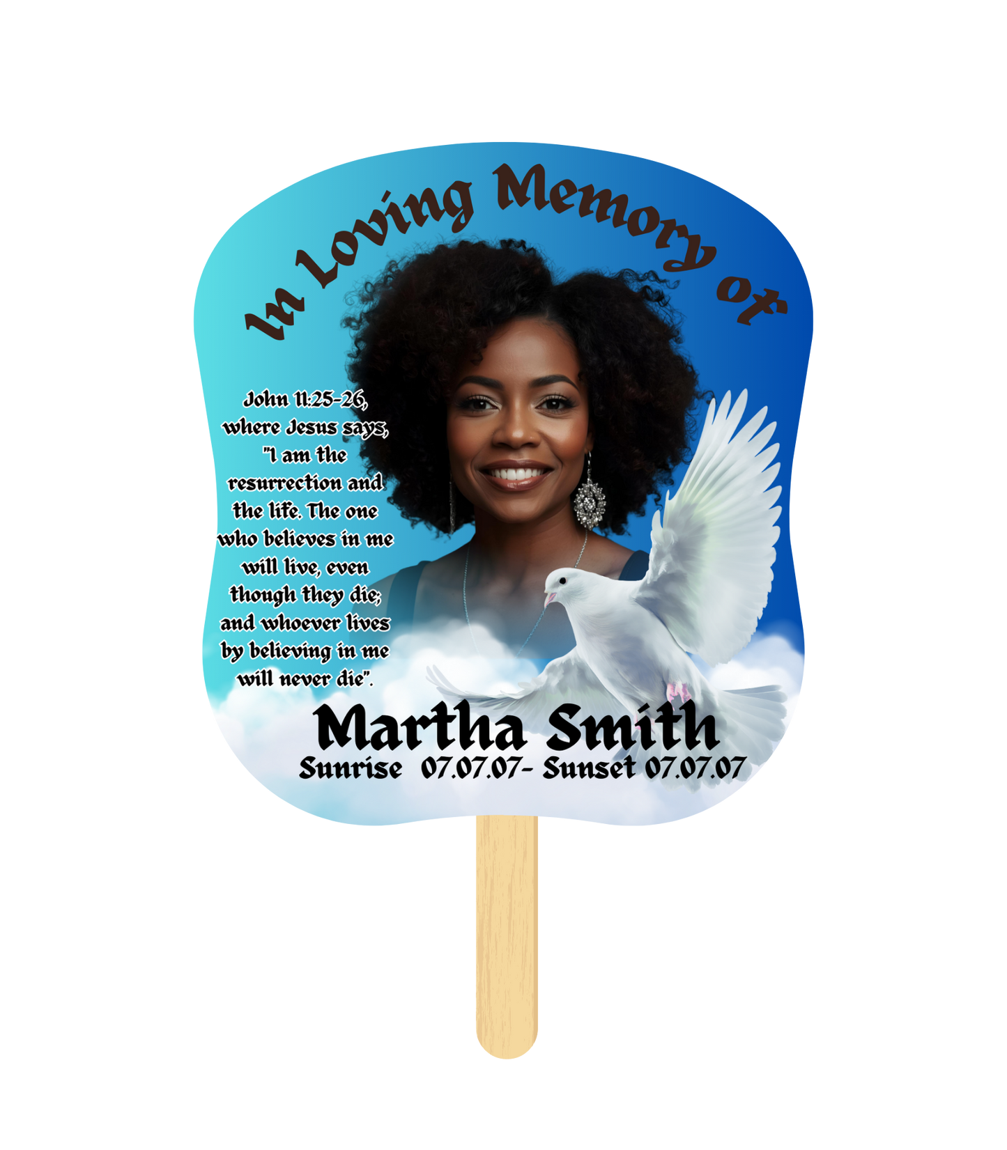 Canva Editable Memorial Fans with Material Downloadable link