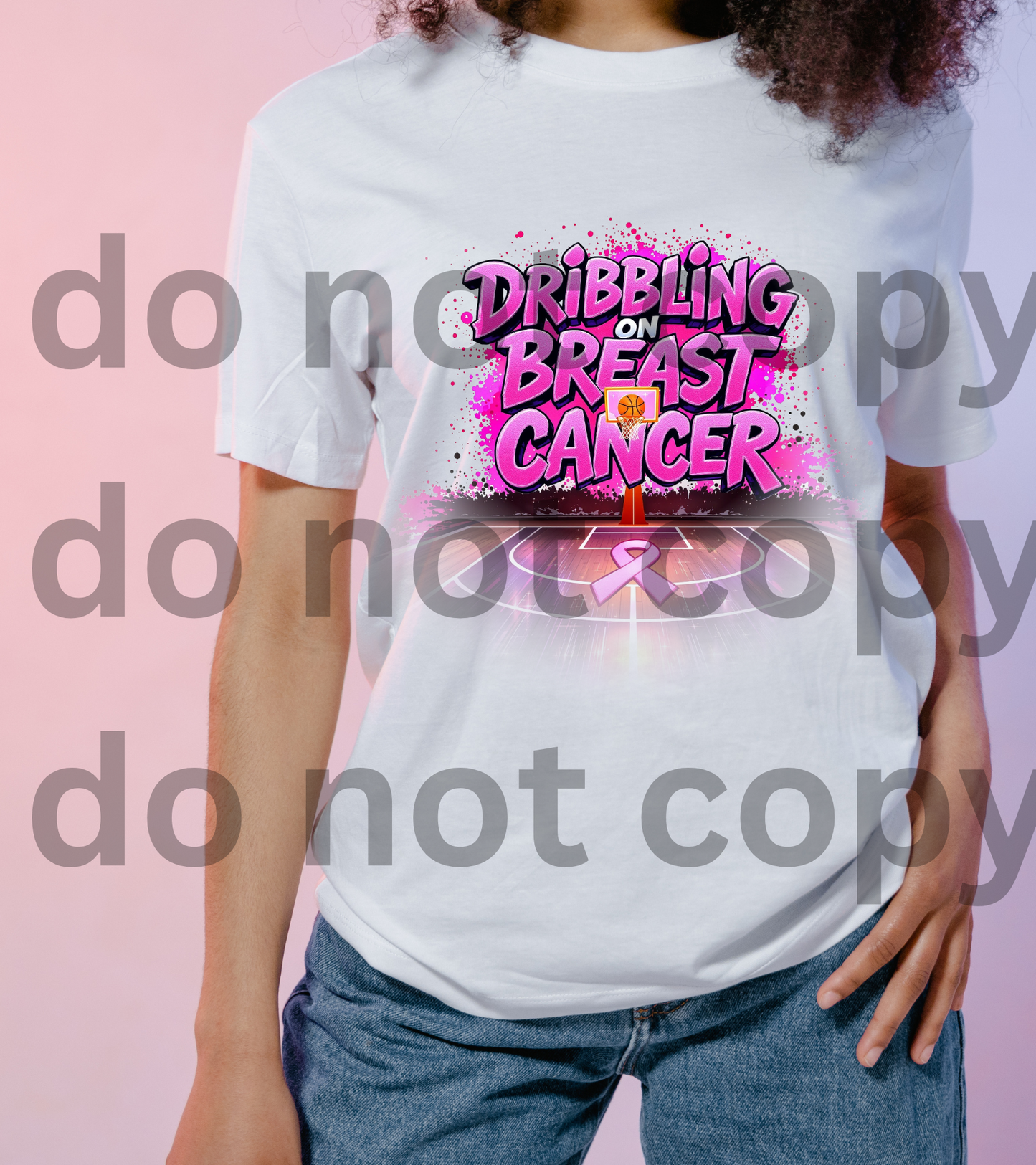 Dribbling on Breast Cancer 2 Sublimation digital file only