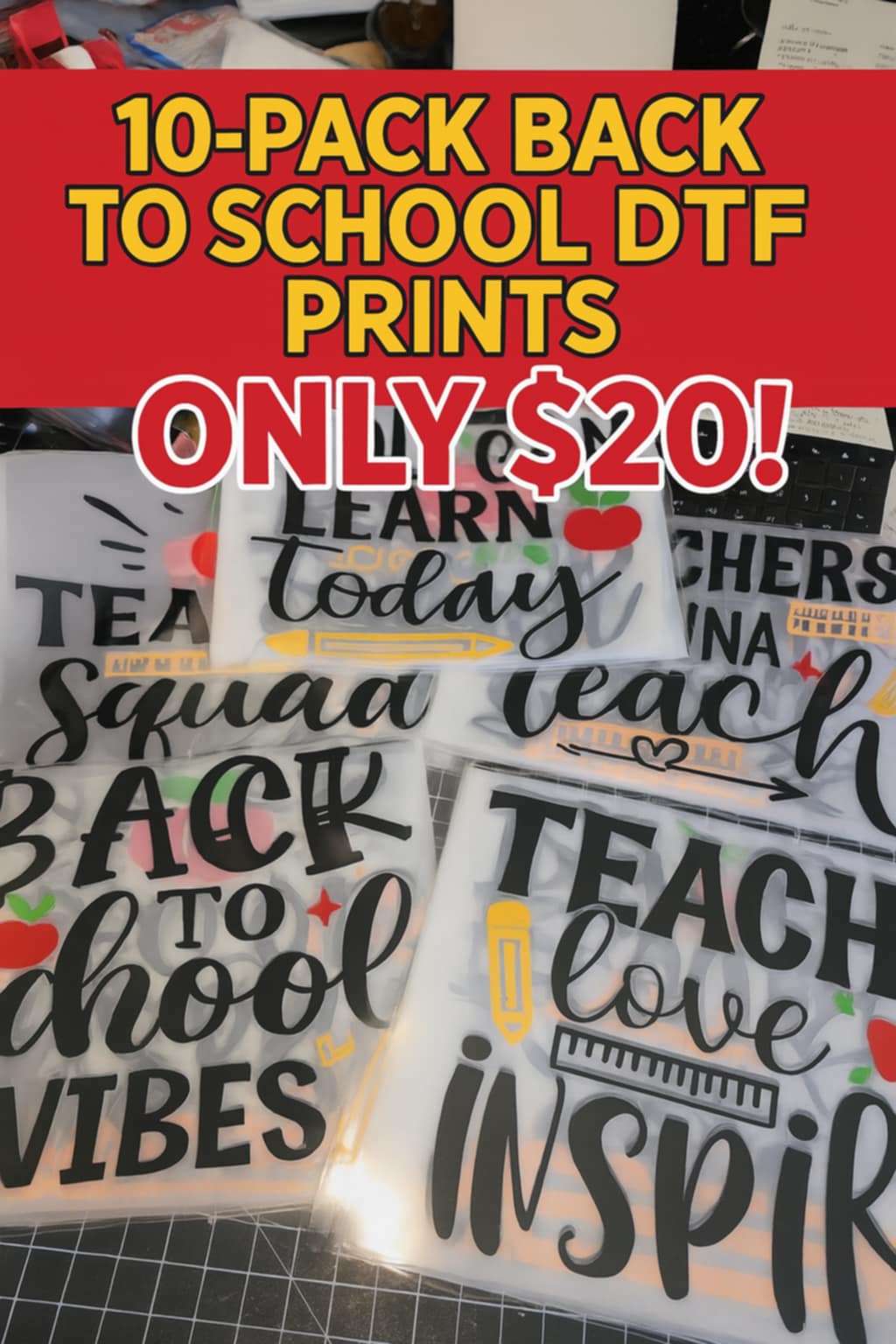 BACK TO SCHOOL DTF 10 PACK