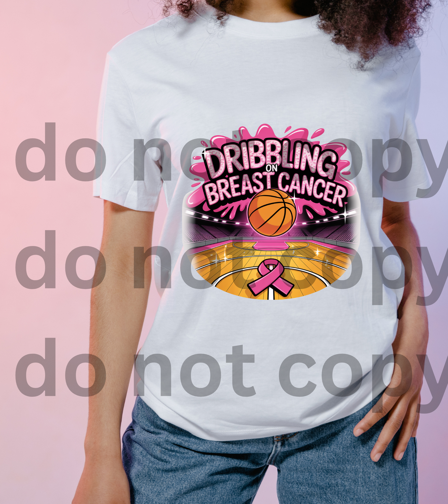 Dribbling on Breast Cancer 3 Sublimation digital file only