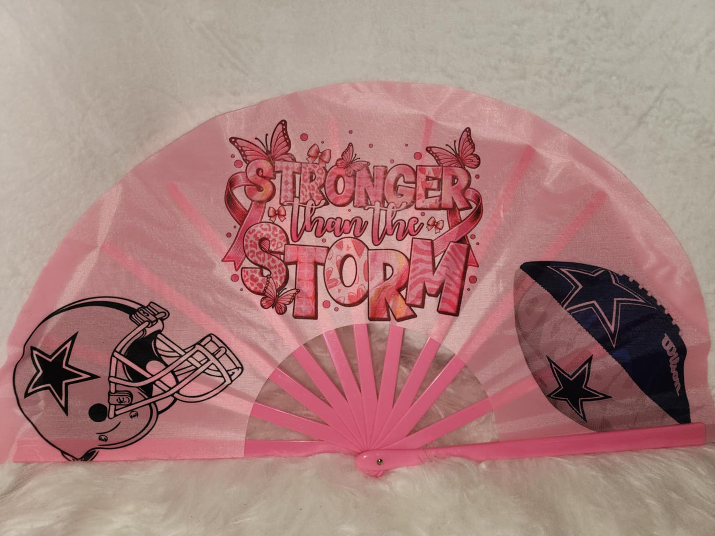 Pink Clack fans fabric 13in