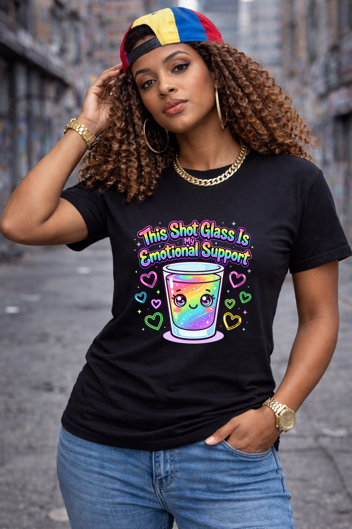Emotional support shot glass