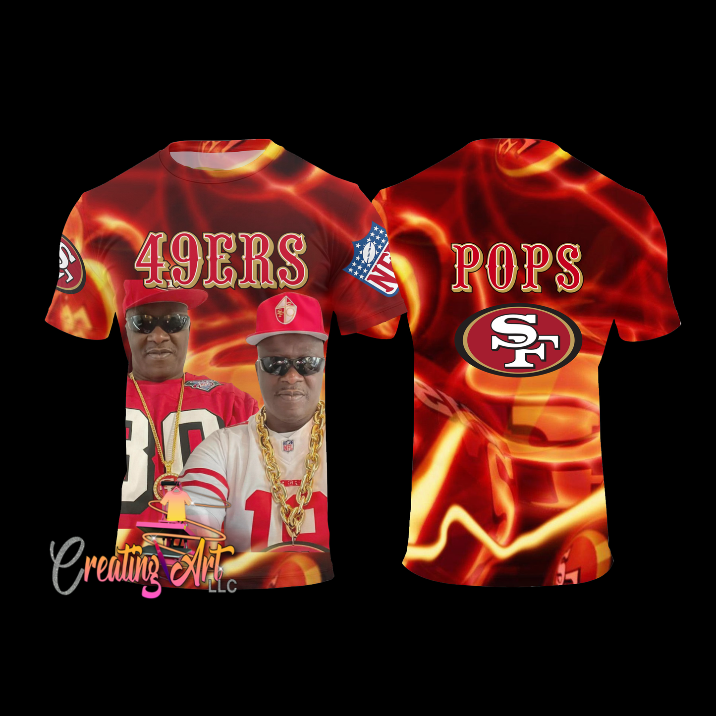 49ERS CUSTOM SHIRTS FULL FRONT AND BACK