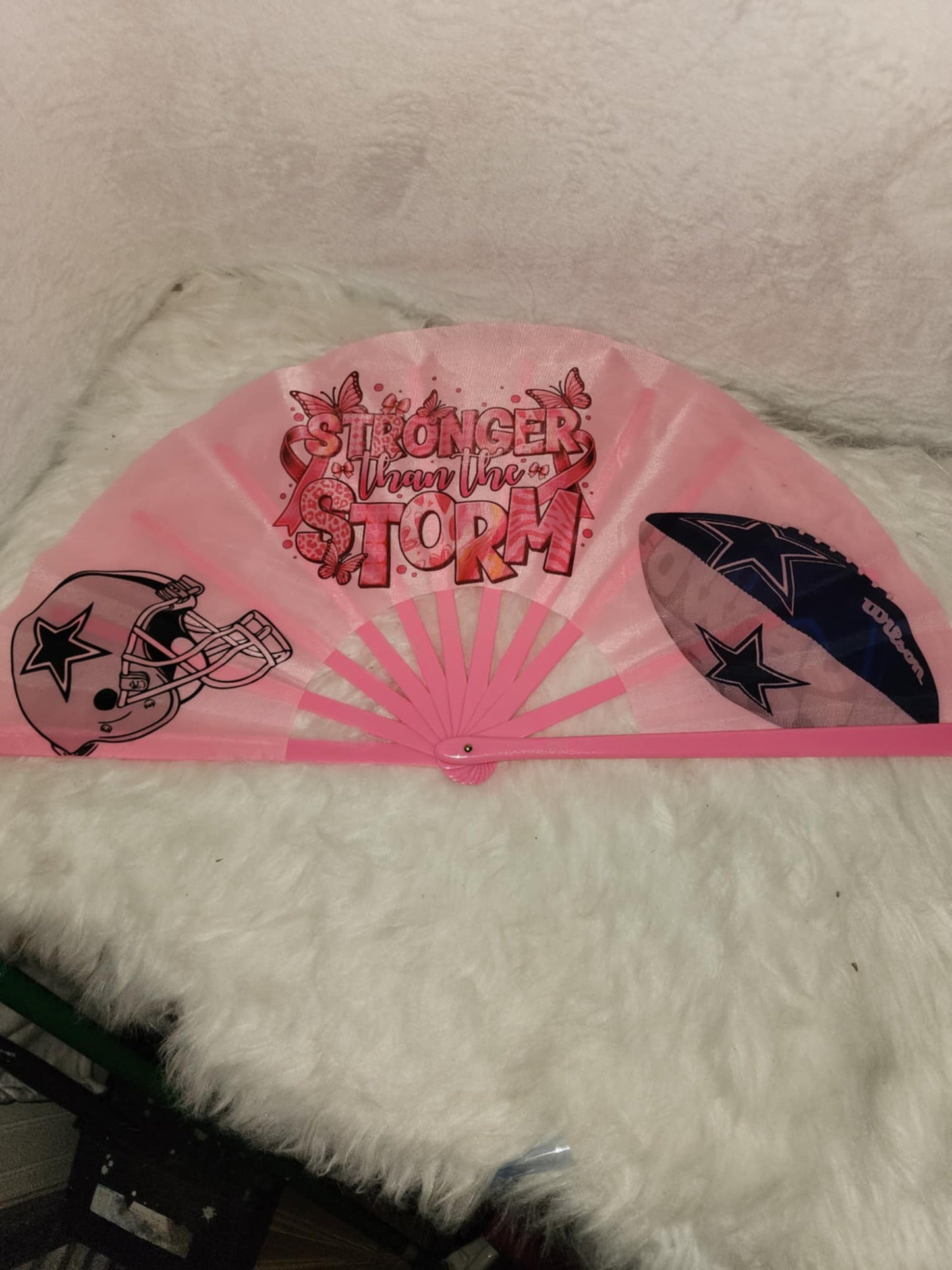 Pink Clack fans fabric 13in