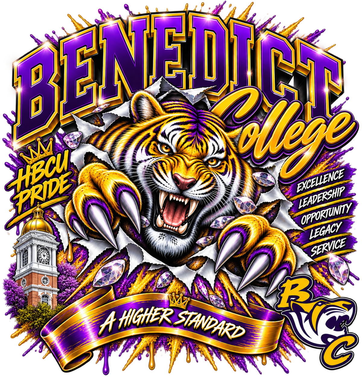 Benedict College HBCU Pride transparent digital PNG design