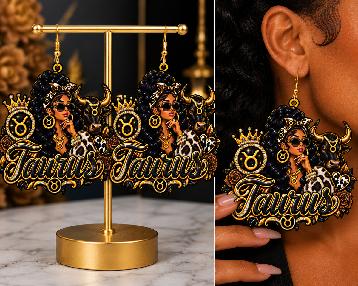 Zodiac Sign Earrings | Urban Statement Earrings | Astrology Earrings | Birthday Gift