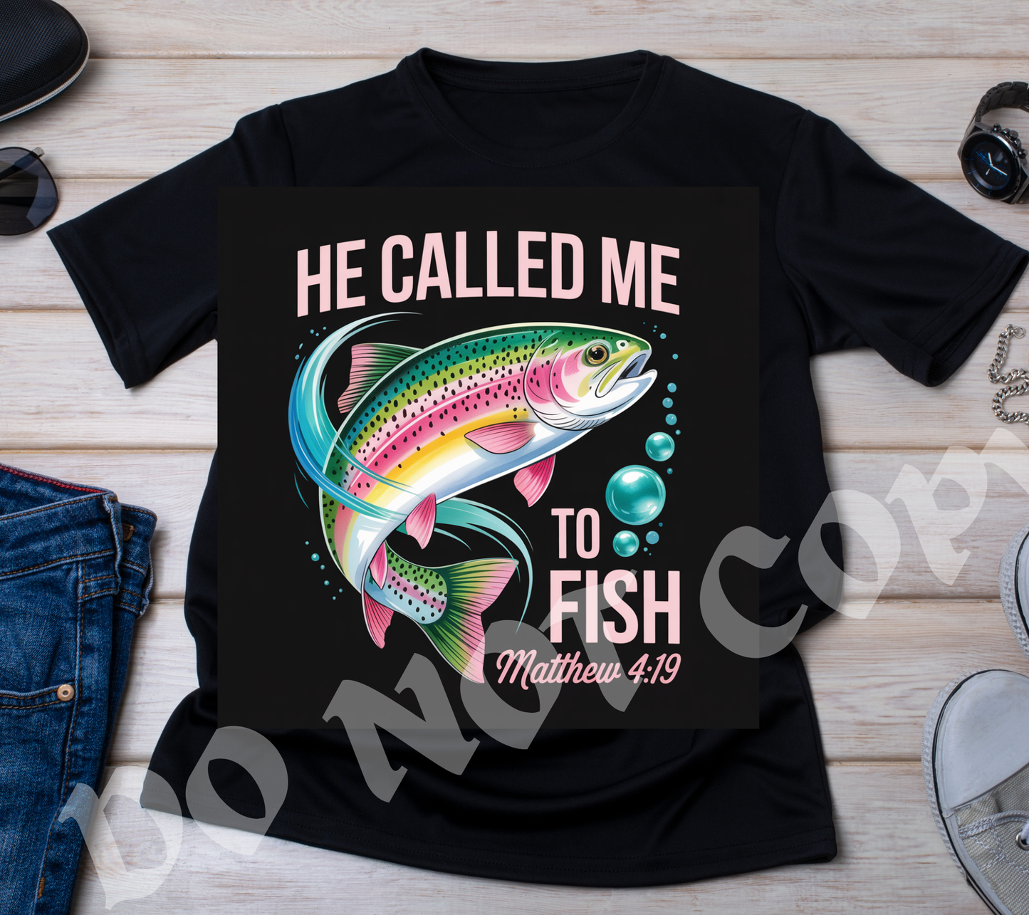 5 HE CALLED ME TO FISH PNG DIGITAL FILES ONLY. COMMERCIAL USE