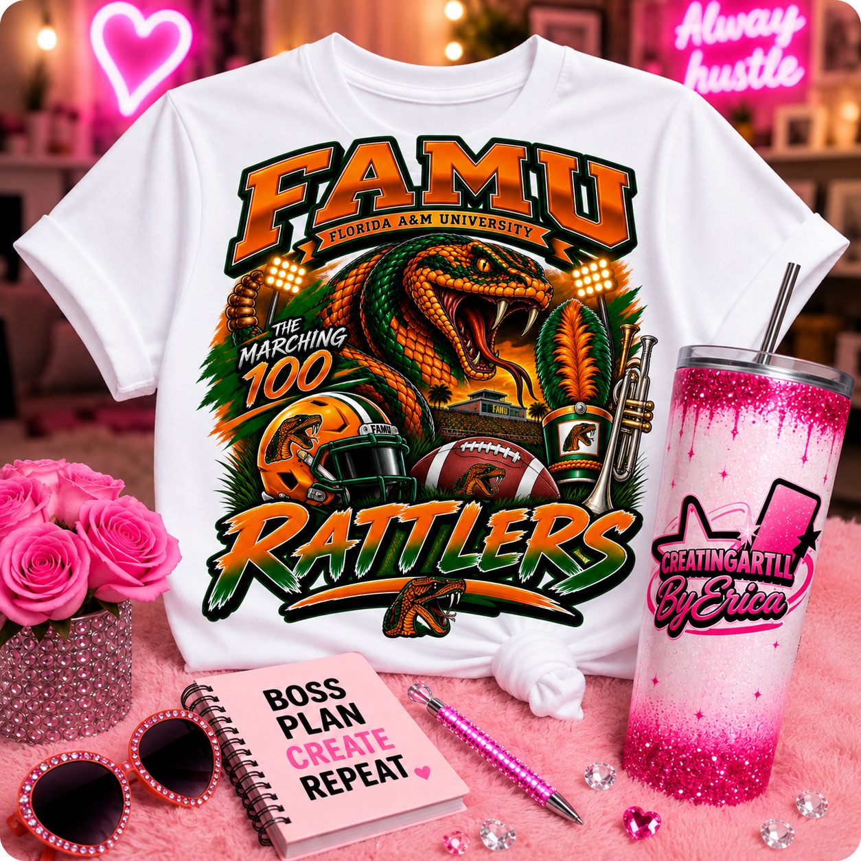 FAMU Rattlers PNG, Florida A&M Football PNG, Marching 100 HBCU PNG, Rattlers Game Day DTF Sublimation Digital Download
