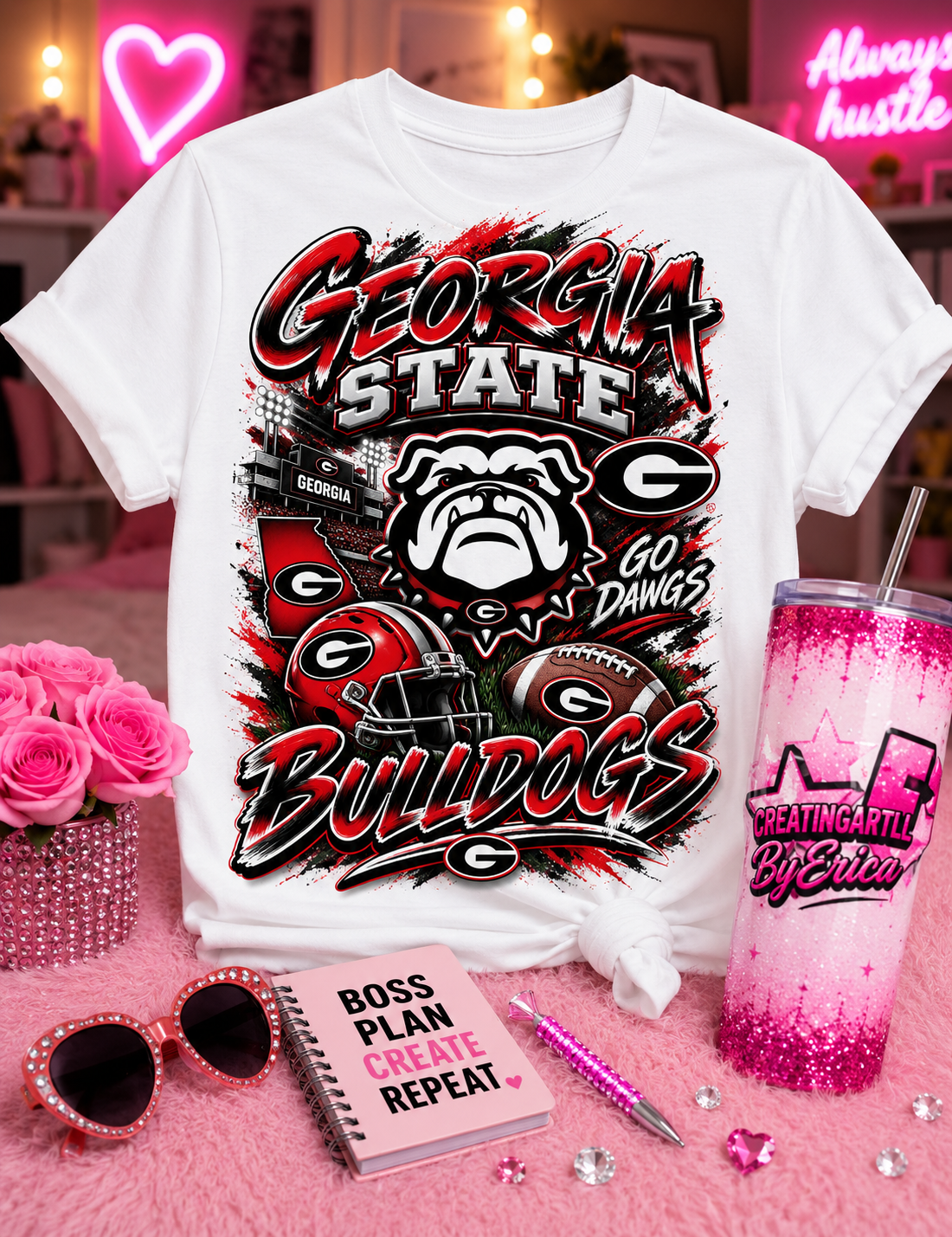 Georgia Bulldogs Football PNG | Red Black Bulldog Digital Download | Football Sublimation Design | DTF Shirt Graphi