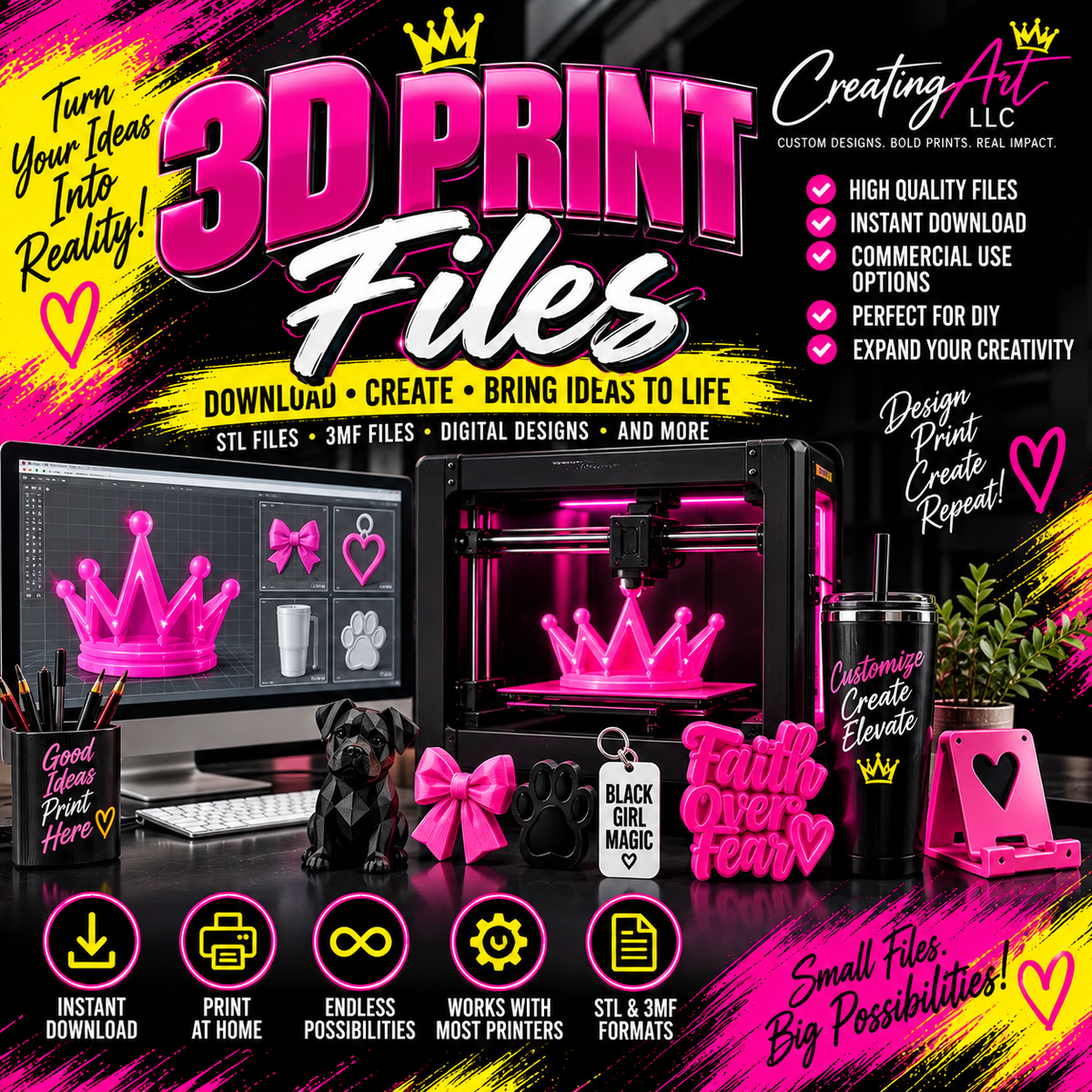 Creating Art 3D Print Files collection