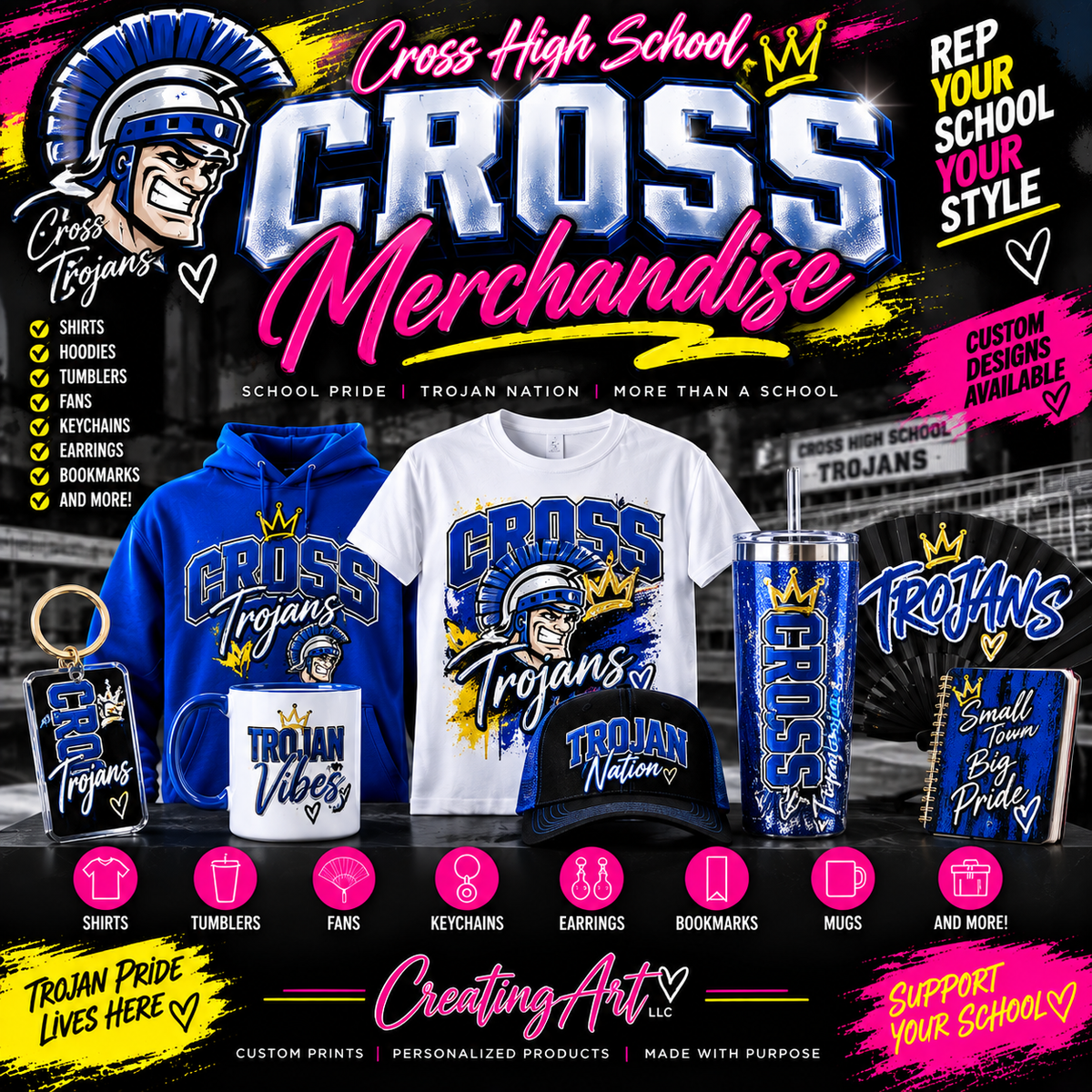 Cross High School Trojan Merchandise collection