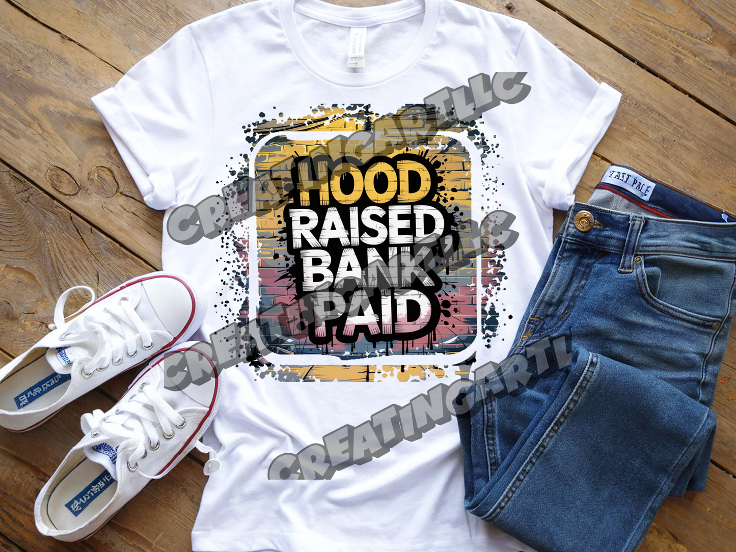 Hood Raised Bank Paid T-Shirt – Bold Urban Streetwear Graphic Tee