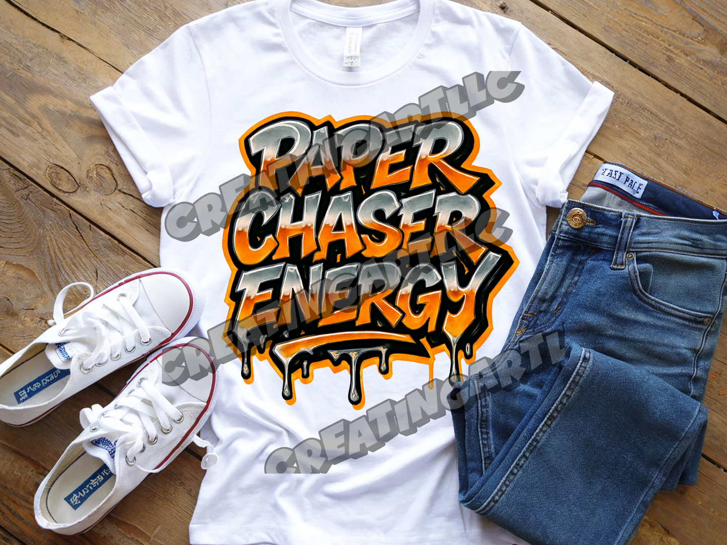 Paper Chaser Energy Drip Graffiti T-Shirt – Bold Streetwear Design