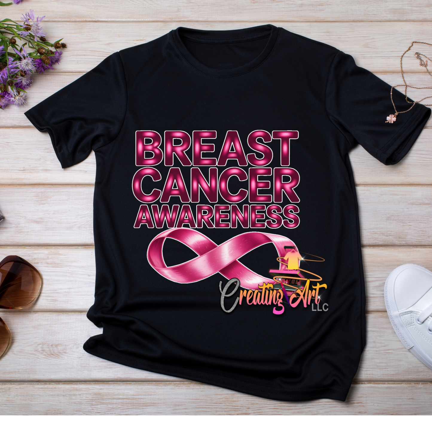 "Breast Cancer Awareness Shirt • Pink Ribbon Support Tee • October Awareness T-Shirt (Black & White)"