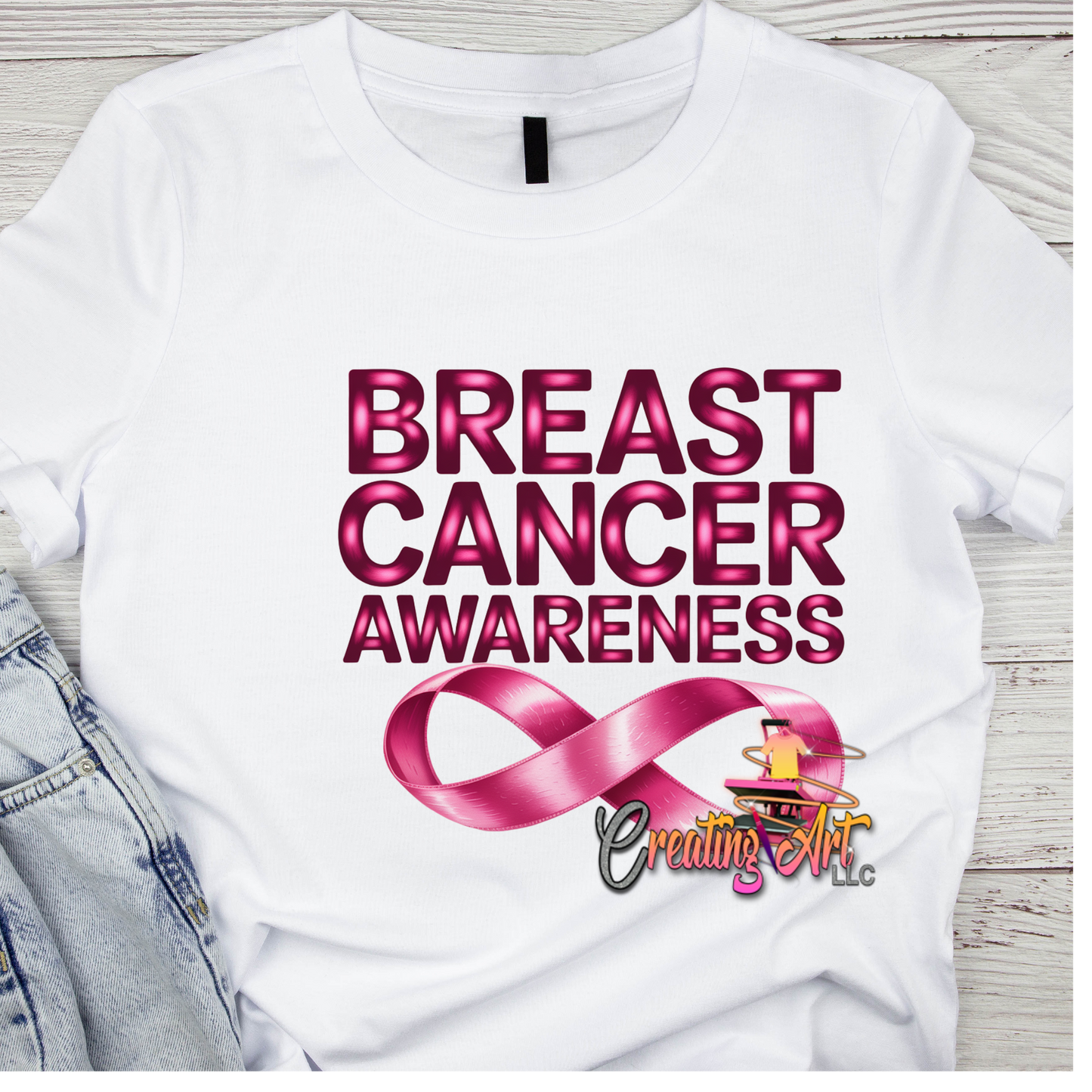 "Breast Cancer Awareness Shirt • Pink Ribbon Support Tee • October Awareness T-Shirt (Black & White)"