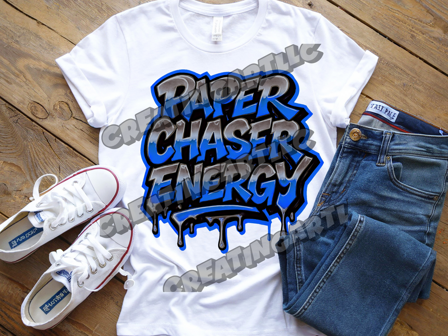 Paper Chaser Energy Drip Graffiti T-Shirt – Bold Streetwear Design