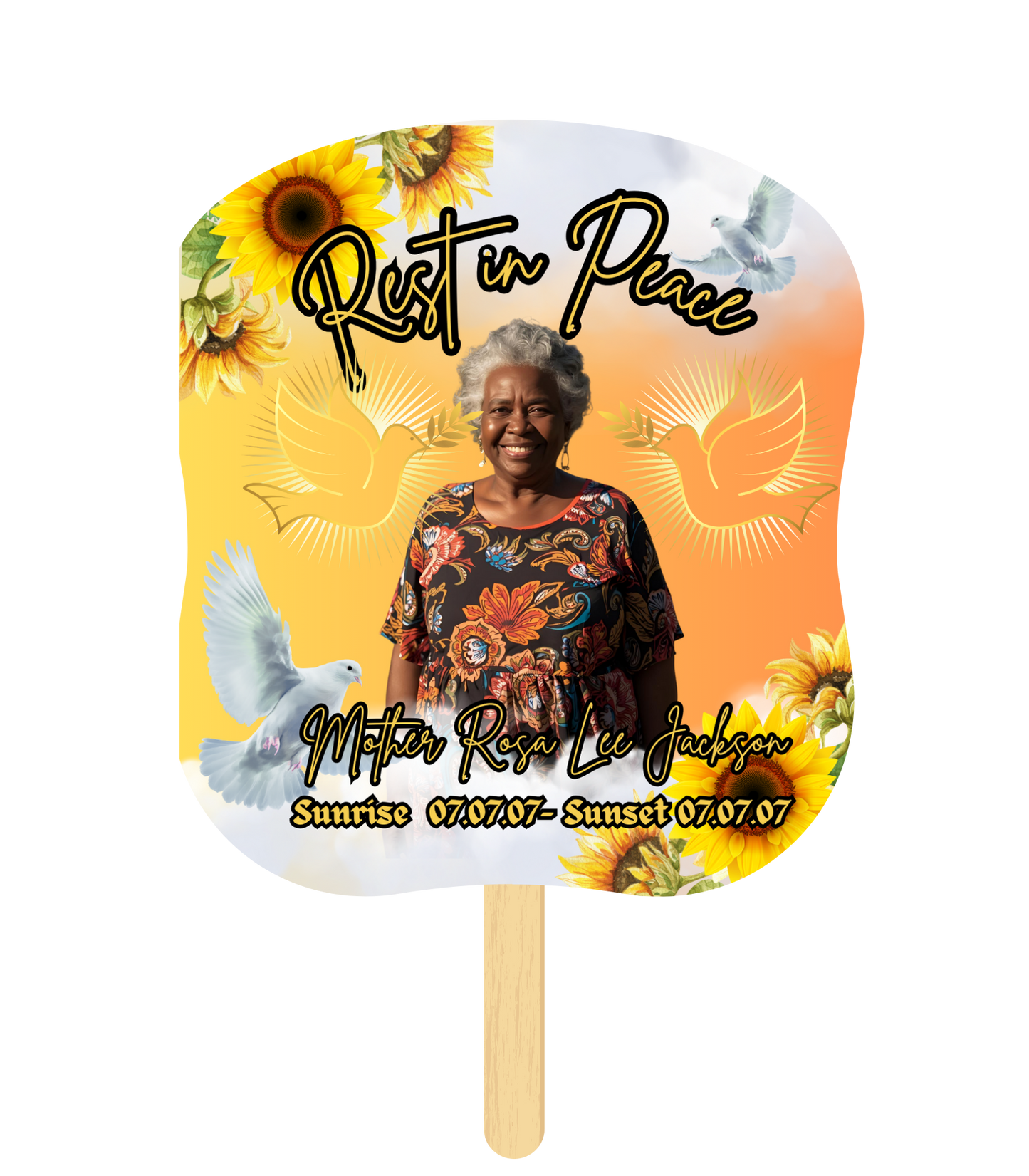 Canva Editable Memorial Fans with Material Downloadable link