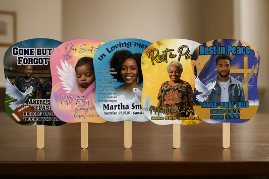 Canva Editable Memorial Fans with Material Downloadable link