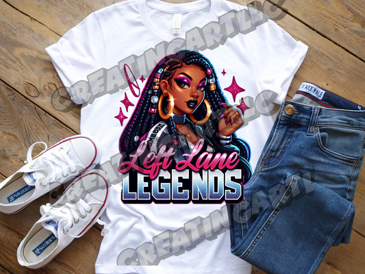 "LEFT LANE LEGENDS - Left Handers Day Graphic Design