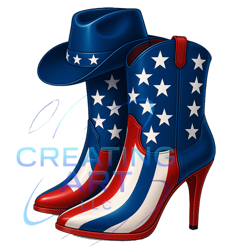 BOOTS AND HAT  STRIPE
