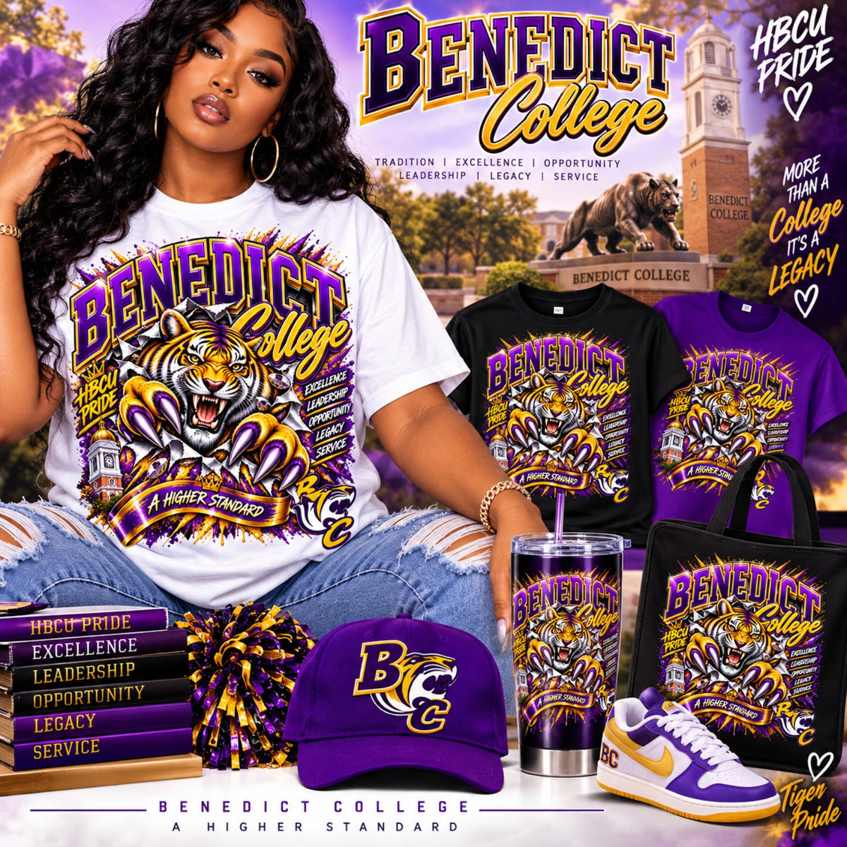 Benedict College HBCU Pride digital download mockup