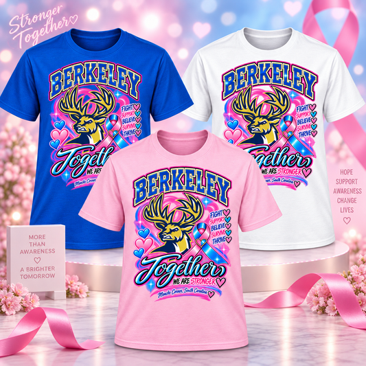Berkeley Stags Together We Are Stronger breast cancer awareness shirt mockup