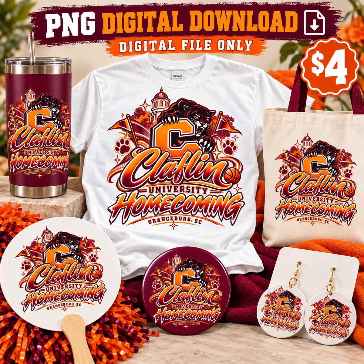 Claflin Design 2 digital PNG mockup, $4