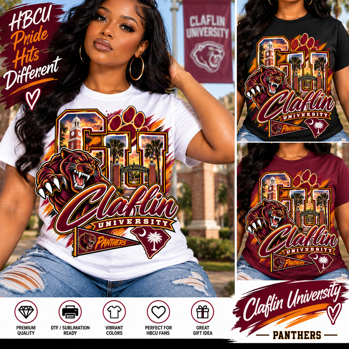 Claflin University Panthers shirt mockup