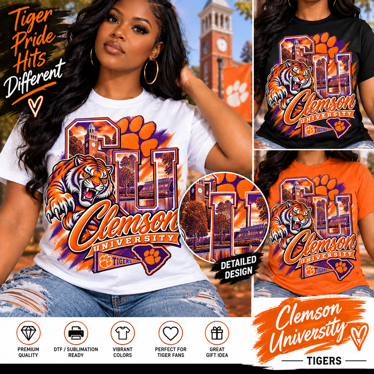 Clemson University Tigers shirt mockup