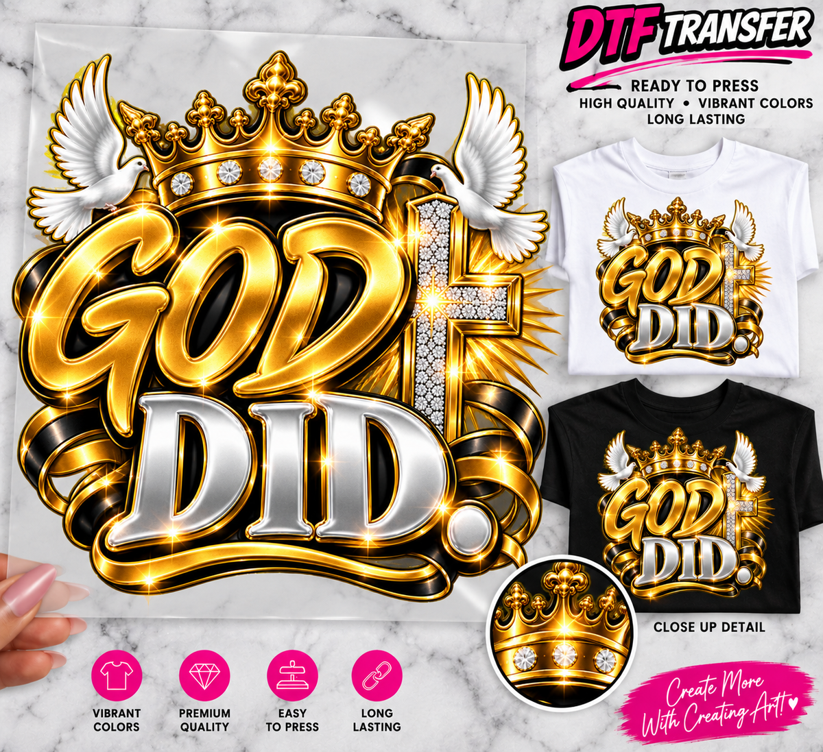 God Did ready to press DTF transfer