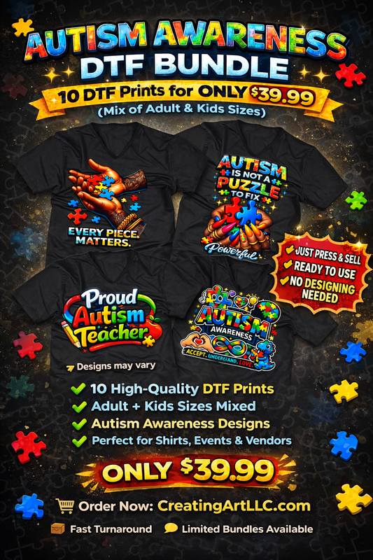 10 pk Autism Awareness DTF Bundle