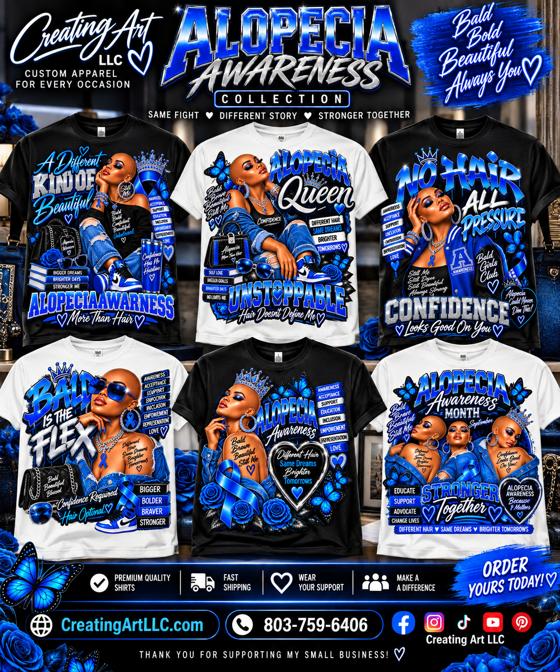 Alopecia Warrior Shirts | Confidence & Awareness Graphic Tees