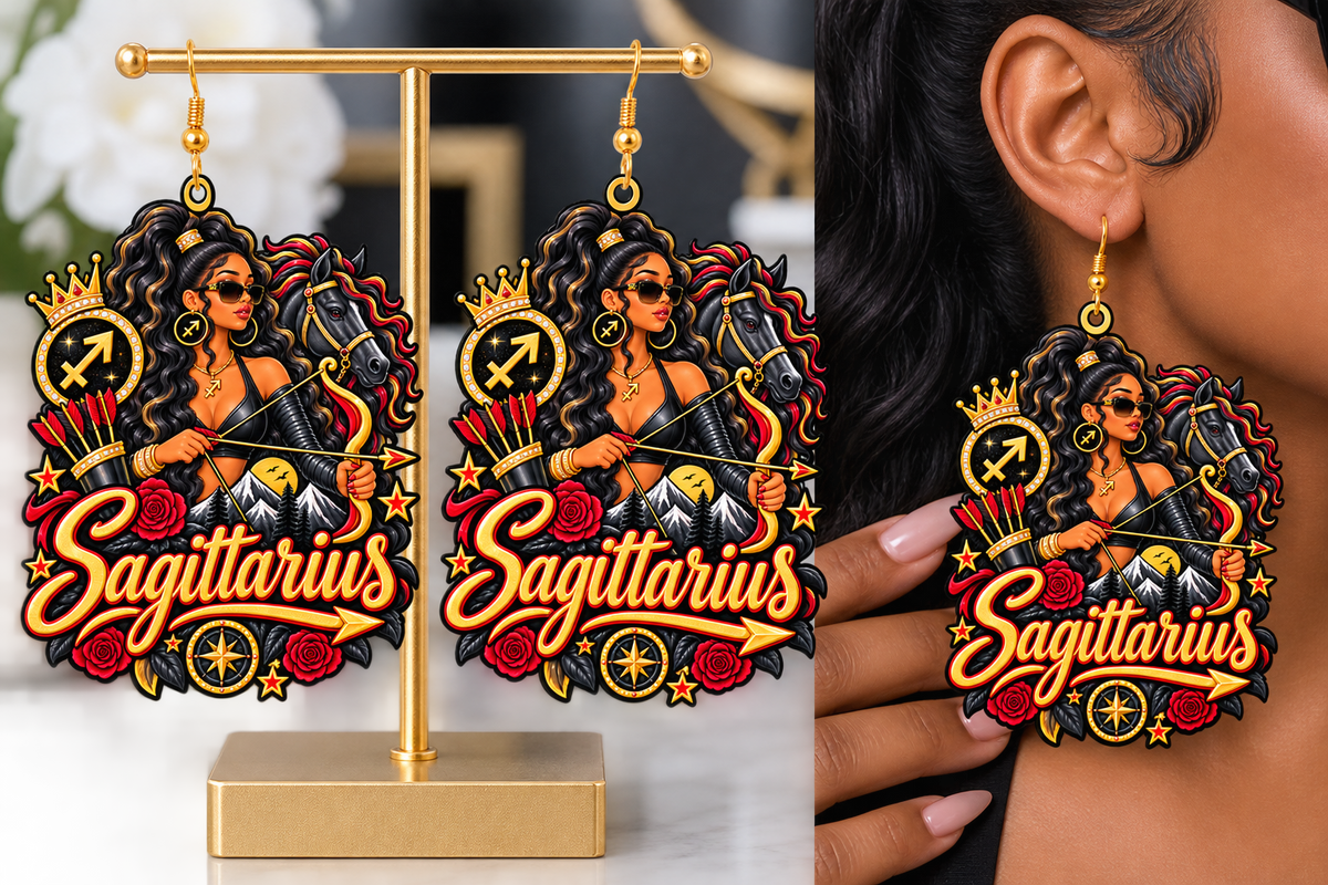 Zodiac Sign Earrings | Urban Statement Earrings | Astrology Earrings | Birthday Gift