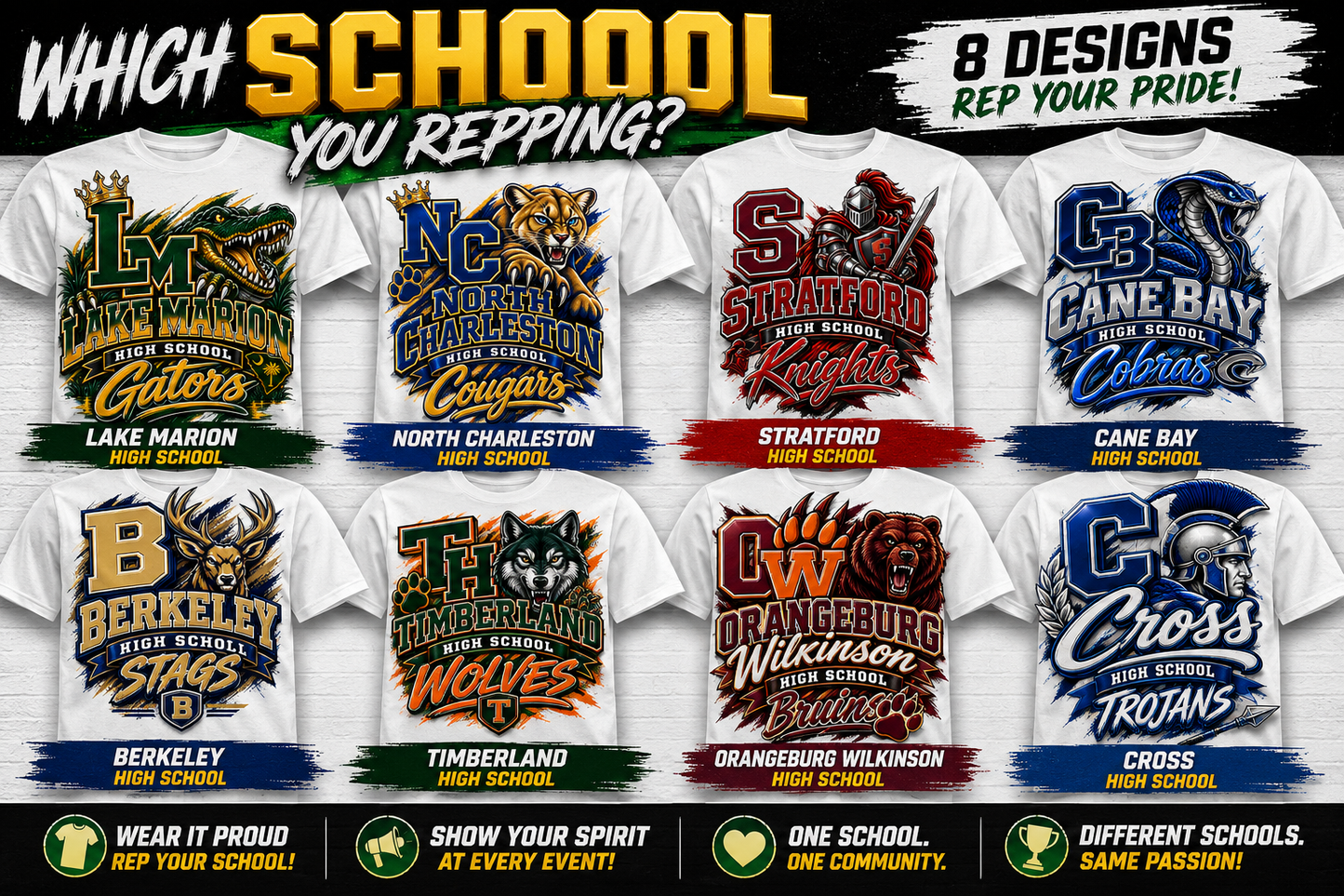 South Carolina High School Spirit Shirts – Rep Your School & Team