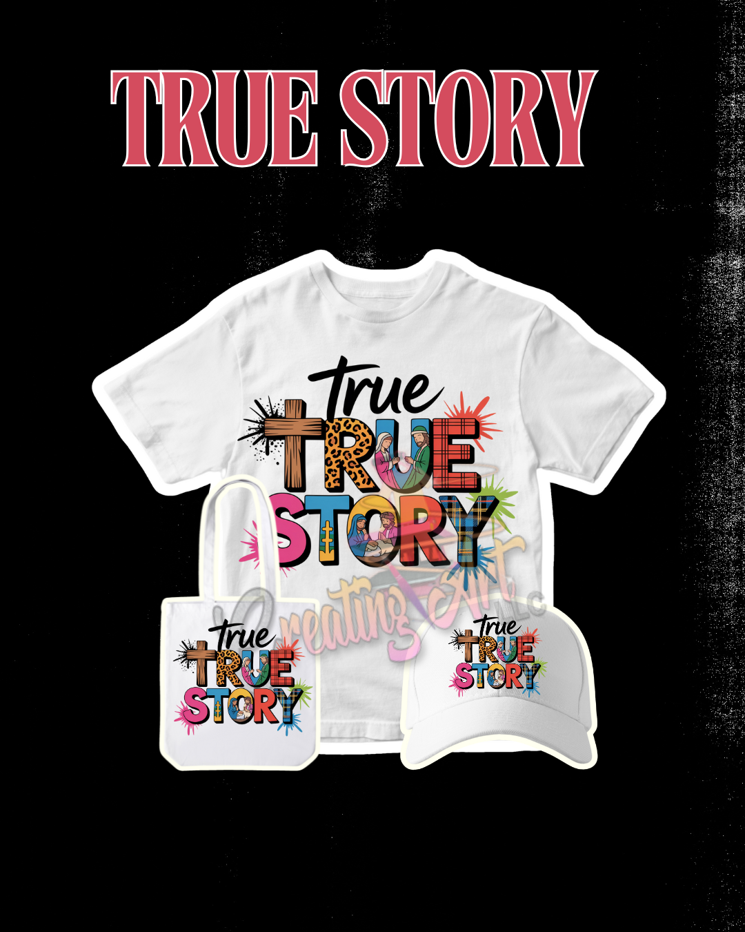 True Story Christmas Nativity PNG | Christian Sublimation Design | Jesus Birth Digital Download | Faith Quote Clipart | Religious DTF Print