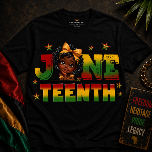 Juneteenth T-Shirt |Girl Celebrate Freedom & Black Culture | Creating Art