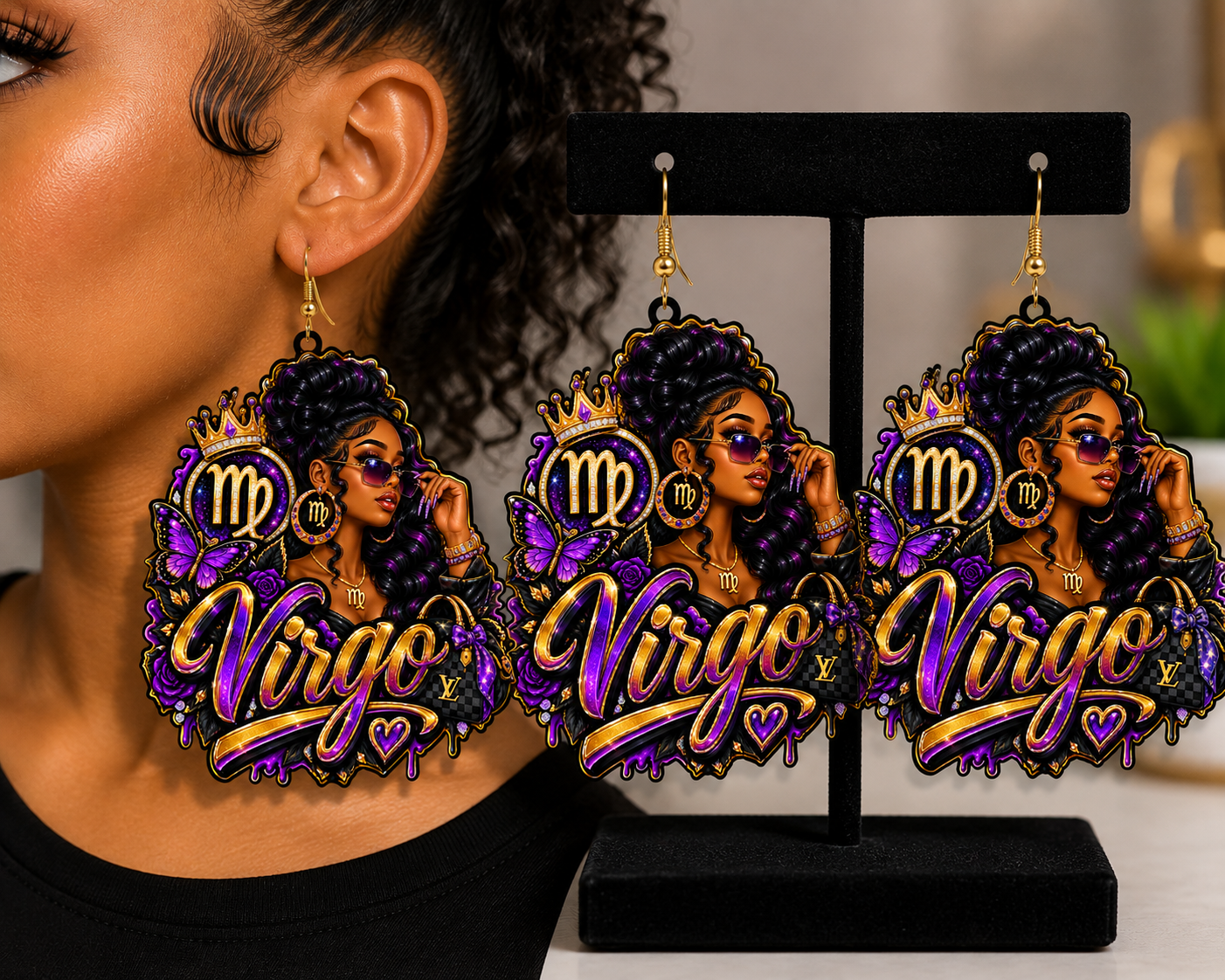 Zodiac Sign Earrings | Urban Statement Earrings | Astrology Earrings | Birthday Gift