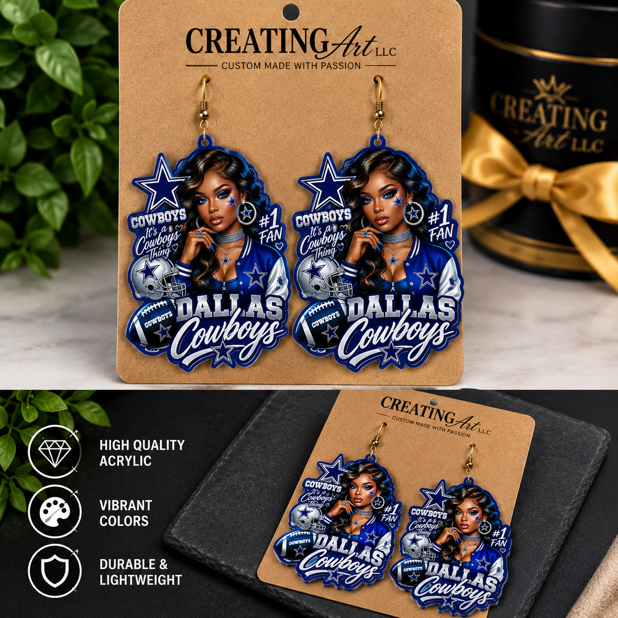 Team Acrylic Earrings