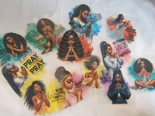 12ct UVDTF faith stickers